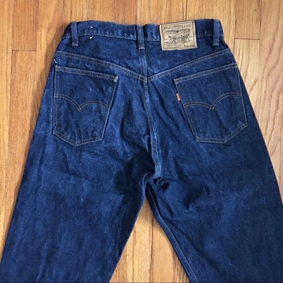 VINTAGE 1980’s Levi’s 505 Orange Tab Dark Wash Jeans | 34 Waist - Picture 4 of 8